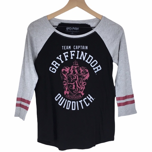 HARRY POTTER Shirt Baseball T Shirt 3/4 Sleeve Gryffindor Team Captain Raglan XS - Picture 9 of 9